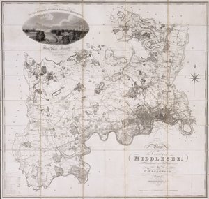 Carte du comté de Middlesex, publiée en 1819